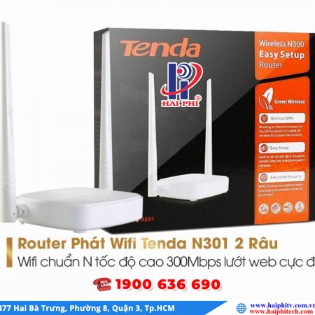 Bộ Phát Wifi Tenda N301 chuẩn N tốc độ 300Mbps